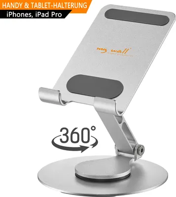 Produktbild von ORSEM Drehbar 360° Faltbarer Tablet Ständer Desktop Handyhalter Verstellbar für Smartphone  Apple iPhone, iPad, E-Reader, Samsung Tab 25,4cm (10 Zoll)