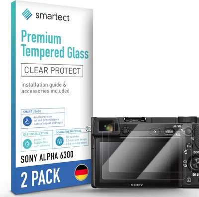 Produktbild von 2x Schutzglas Panzerfolie Klar für Sony Alpha 6300 Displayschutz Hartglas Glas