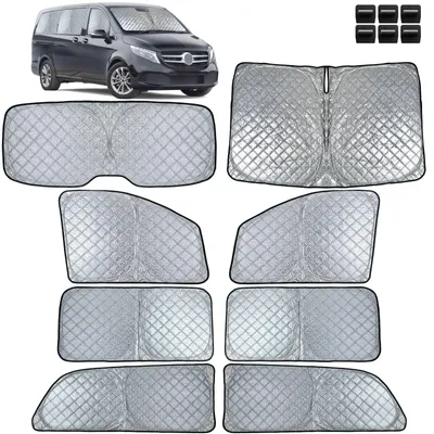 Für Mercedes V-Klasse W447 2014-2023 Sonnenschutz Verdunklung 8-teilig Thermo in der Farbe von Carparts-Online GmbH
