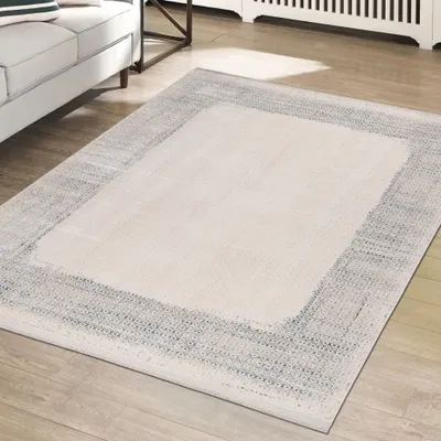 Produktbild von Eleganter Designer Teppich | glänzend | in blau-weiß Größe - 160 x 230 cm