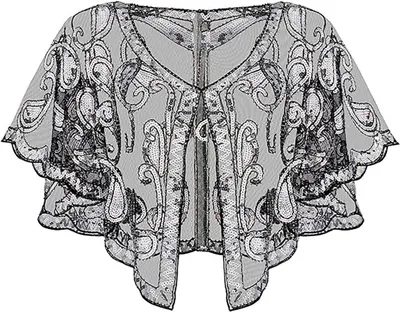 Produktbild von Omgoods – Retro-Stola mit Perlen, ideal für Hochzeiten und Festlichkeiten