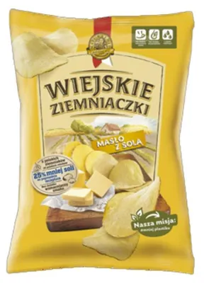 Obrázek produktu pro Chipsy ziemniaczane Wiejskie Ziemniaczki o smaku masła i soli 130 g