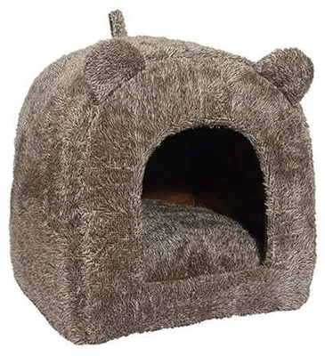 Image de 40 Winks Panier à chat en bois de rose Igloo Teddy Brown