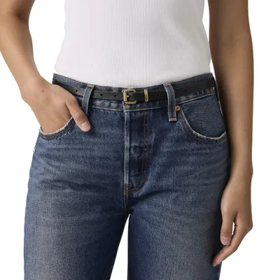Obrázok produktu pre Pánsky kožený opasok Levi's Dillon Narrow, farba: čierna, dĺžka: 85 cm