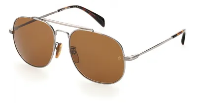 Image de David Beckham lunettes de soleil 7004/S cat. 3 acier rond argent/marron