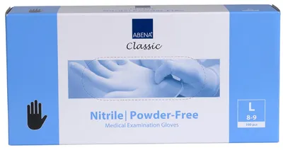 Imagen del producto de Guantes de nitrilo, talla L, caja de 100 unidades, sin talco