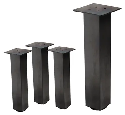 Obrázek produktu pro ML-Design, sada 4 nohou ke stolu I-Design 42 cm, průmyslový styl, kovová podnož z oceli s práškovým nástřikem, profil 8 x 8 cm, výškově nastavitelné nohy
