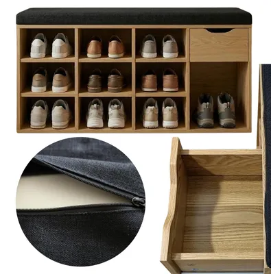Obrázek produktu pro Botník s sedákem KADO, 104 x 50 x 30 cm, hnědá