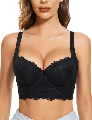 Imagen del producto de Sujetador push-up de encaje para mujeres con espalda ancha