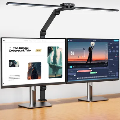 Image de KableRika Lampe de bureau LED 24 W à double tête, 80 cm