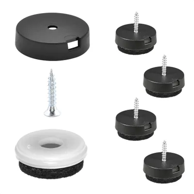 Zdjęcie produktu dla WAGNER QuickClick® ślizgacze filcowe solidne NATURAL - do przykręcania, 4x podstawa i śruba i wkładka Ø 25 mm każda, produkt DE - 15785200
