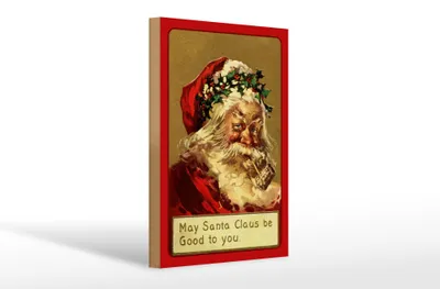 Produktbild von Holzschild Weihnachten Christmas Santa Claus lustig 20x30cm
