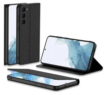 Obrázok produktu pre Pre Samsung Galaxy S23 Plus 5G – magnetické puzdro na mobilný telefón, čierne puzdro v karbónovom dizajne,