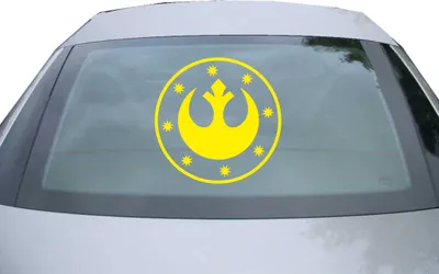 Produktbild von Indigos UG - Aufkleber Heckscheibe & Motorklappe DE2921 - gelb - 600x600 mm - Sceptic Fisch - Auto Scheiben Fenster Heckklappe Tuning Racing JDM - Die cut