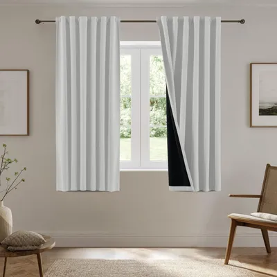Produktbild von Solidchoice – Verdunkelungsrollos – Set mit 2 Stück, 145 x 140 cm, Grau-Weiß