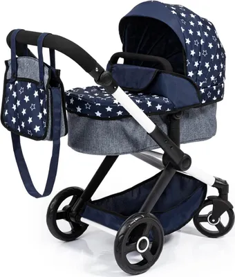 Produktbild von Kombi-Puppenwagen Xeo dunkelblau Sterne