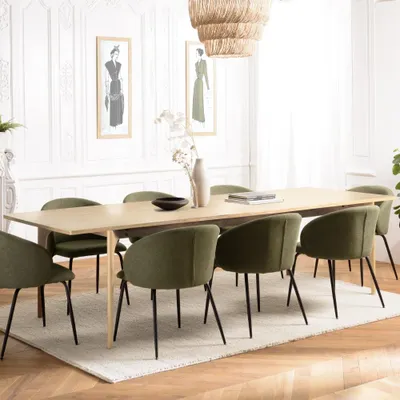 Produktbild von MAXENCE – Esstisch, Ausziehtisch, 240/292 cm, natürliches Holz, massive Eichenbeine. MAXENCE