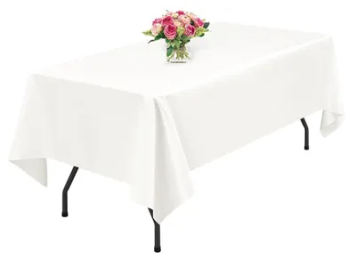 Zdjęcie produktu dla Ścierełka na stół, prostokątna, 153 x 260 cm, kolor kości słoniowej, poliester, możliwość prania, odporna na plamy, 1 sztuka