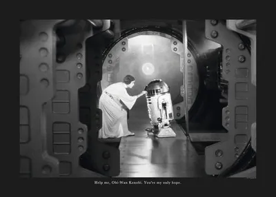 Produktbild von Poster Star Wars Classic Leia R2D2 Quote 70x50 cm