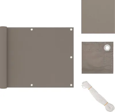 Obrázok produktu pre vidaXL Balkónová zástena Taupe 75x600 cm Oxford fabric - Slnečníky a tienidlá