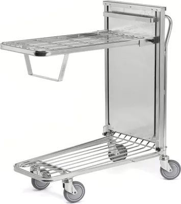Produktbild von Kongamek Einkaufswagen mit 2 gefederten Böden 960x525x1030mm Gummi 300kg Tragkraft mit Bremse