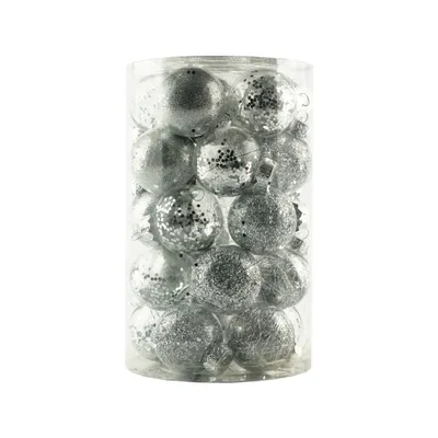 Produktbild von Ornament-Set, Durchmesser 6 cm, silber
