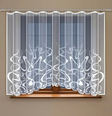 Produktbild von Gardine Store Vorhang mit Kräuselband Fertiggardine Bogengardine aus Jacquard-Stoff
