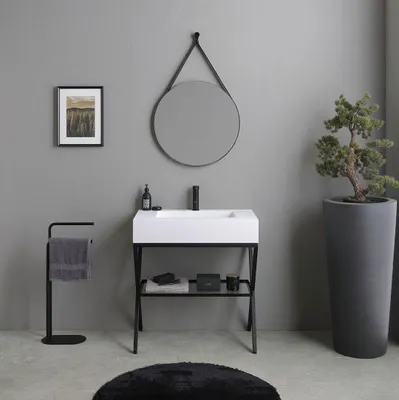 Produktbild von Möbelset für das Badezimmer im Industriedesign, 80cm, 3-teilig | Manchester