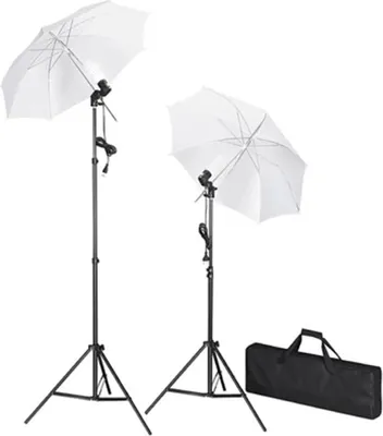 Image de vidaXL Kit studio photo avec fond blanc 600×300 cm & lampes