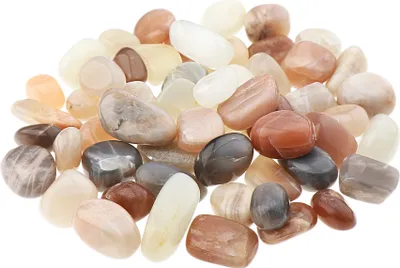 Produktbild von NKlaus 300g Edel Mondstein multicolor 15 - 25 mm Heilsteine Mineralstein Adulareszenz 14682