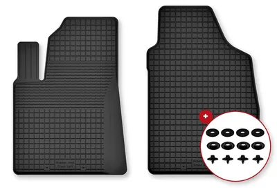 Image de Tapis avant en caoutchouc pour Fiat Panda II 2002-2010 (hayon) – 2 pièces, noirs, semi-universel, adapté