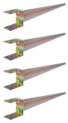 Produktbild von ALSTEN TECH 4er-Set U-Einschlaghülsen 0-120 mm, 750 mm, verzinkte Pfostenträger