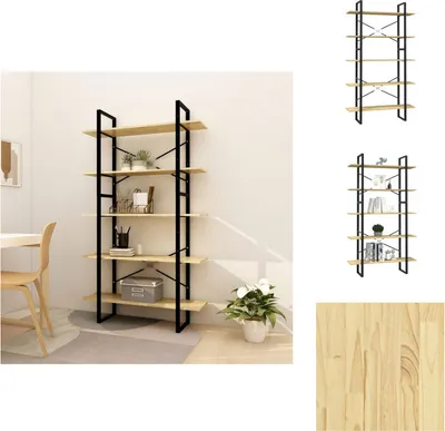 Produktbild von vidaXL Bücherregal 5 Fächer 100x30x175 cm Massivholz Kiefer -  Bücherregale & Bücherschränke
