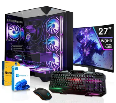 Produktbild von SYSTEMTREFF Gaming Komplett Set - Ryzen 9 9950X3D - AMD Radeon RX 9070 XT 16GB - 32GB DDR5 - 2TB NVMe - Gaming Monitor 69 cm (27 Zoll) WQHD 180Hz - PC