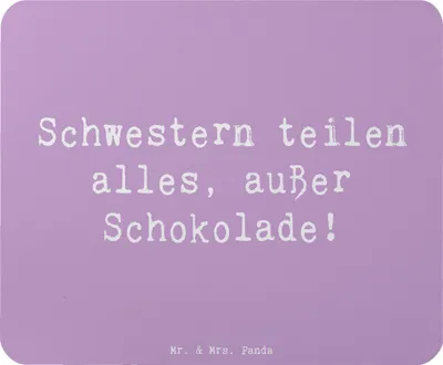 Produktbild von Mr. & Mrs. Panda Mouse Pad Spruch Schwestern Liebe - Lavendeltraum - Geschenk, Familienmitglieder, mousematte, computer mauspad, Teilen, Familienleben, Freude, Mousepad
