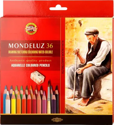 Image de Koh-i-noor aquarelle crayons de couleur MONDELUZ art set 36 pcs