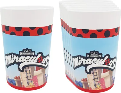 Produktbild von 6 Becher 230 ml wiederverwendbar Geburtstag Party Deko Motto Miraculous Ladybug