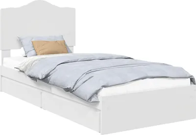 Zdjęcie produktu dla Łóżko z miejscem do przechowywania z szufladą Biały 70 x 190 cm