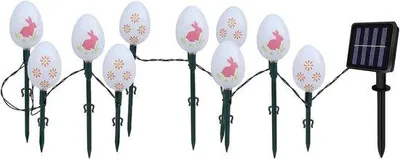 Productafbeelding van Lichtsnoer voor Pasen - Decoratieve Verlichting - Feestelijke Decoratie - Op Zonne-energie - 35 m - Kleurrijk