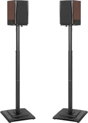 Immagine prodotto di Supporti per altoparlanti - Supporti da pavimento - Ascolto musicale - Regolabili in altezza - Fino a 110 cm - Neri