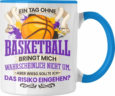 Produktbild von Trendation - Basketball Tasse Geschenk für Basketballspieler Basketball Trainer Coach Lustiger Spruch Geschenkidee Männer (Blau)