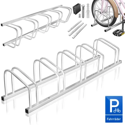 Produktbild von KESSER® Fahrradständer inkl. Parkschild | Mehrfachständer mit 37cm Radabstand für 30-65mm Reifenbreite | Fahrradhalter Aufstellständer für Boden- oder Wandmontage | Radständer