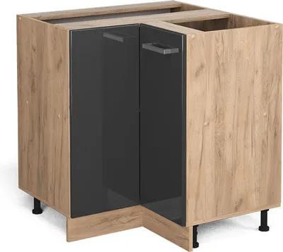 Produktbild von Eckunterschrank Vicco R-Line Anthrazit Hochglanz 75.6 cm ohne Arbeitsplatte, Model 37120