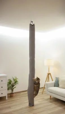 Productafbeelding van KERBL Climbing Bag for Cats - CLIMBER - 16 x 16 x 240 cm - Ceiling Mount - Gray