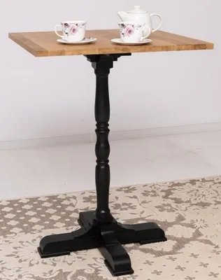 Produktbild von Casa Padrino Landhausstil Stehtisch Braun / Schwarz 80 x 80 x H. 110 cm - Massivholz Bartisch im Landhausstil - Landhausstil Massivholz Bar & Bistro Möbel