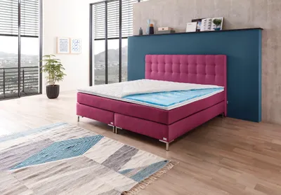 Produktbild von Boxspringbett WELCON ROCKSTAR® mit ErgoGEL® TOPPER 180x200 cm Härtegrad H3/H4 pink