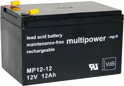 Image de Amazon.de Batterie au plomb Multipower MP12-12 Pb 12 V 12 Ah VdS G114091, Faston 4,8