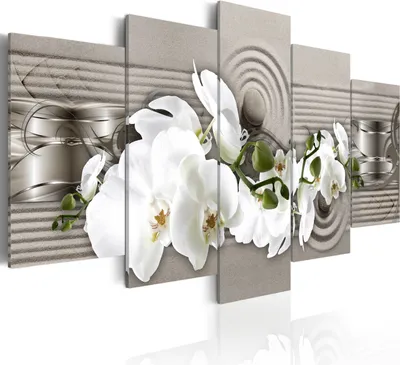 Produktbild von Leinwandbilder 200x100 cm b-A-0258-b-o Vlies Leinwandbild 5 tlg Kunstdruck modern Wandbilder XXL Wanddekoration Design Wand Bild ABSTRAKT BLUMEN ORCHIDEE