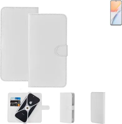 Produktbild von K-S-Trade Handy Hülle Schutz Hülle kompatibel mit Vivo Y18s Cover Case Bookstyle Bumper weiß 1x