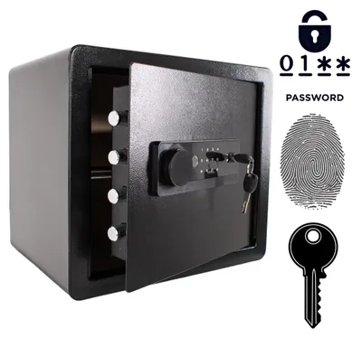 Produktbild von Biometrischer Fingerabdruck-Heimtresor 36x40x30 cm Schwarz